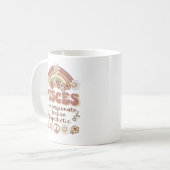 Pisces Groovy Retro Floral Rainbow Coffee Mok (Voorkant links)