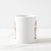 Pisces Groovy Retro Floral Rainbow Coffee Mok (Center)