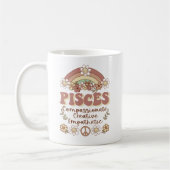 Pisces Groovy Retro Floral Rainbow Coffee Mok (Links)