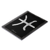 Pisces hammered zilver gestileerde astrologiesymbo notitieboek (Linkerzijde)