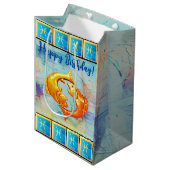 Pisces Happy Birthday - Middelgrote cadeautas (Voorkant Gekanteld)