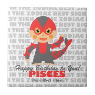 Pisces Happy Birthday Tegeltje