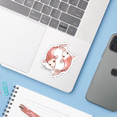 Pisces Hemel Zodiac Sticker - Tweeling Vis Kunst (Laptop met iPhone)