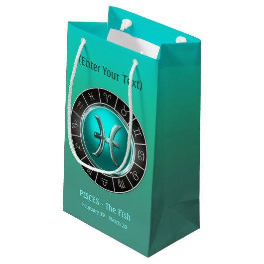 Pisces - het Horoscoopsymbool van de vis Klein Cadeauzakje (Achterkant Gekanteld)