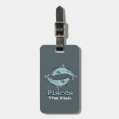 Pisces het visgrijze blauwe bagagelabel (Voorkant verticaal)