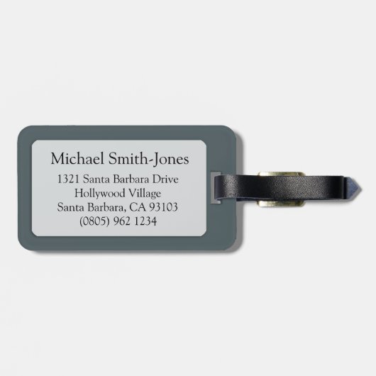 Pisces het visgrijze blauwe bagagelabel (Achterkant horizontaal)