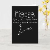 Pisces Horoscope Astrology Star Sign Birthday Gift Kaart (Gele Bloem)