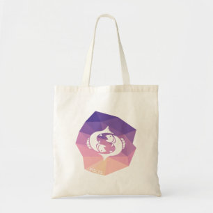 Pisces horoscope roze geometrische canvas tas