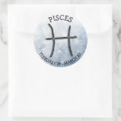 Pisces Horoscope Zodiac Astrological Sign Ronde Sticker (Tas)