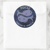 Pisces Horoscope Zodiac Astrological Sign Ronde Sticker (Tas)