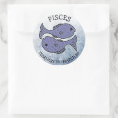 Pisces Horoscope Zodiac Astrological Sign Ronde Sticker (Tas)