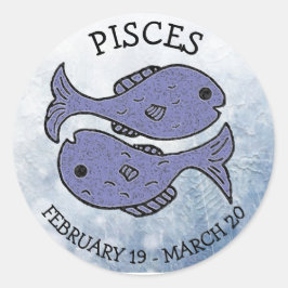 Pisces Horoscope Zodiac Astrological Sign Ronde Sticker