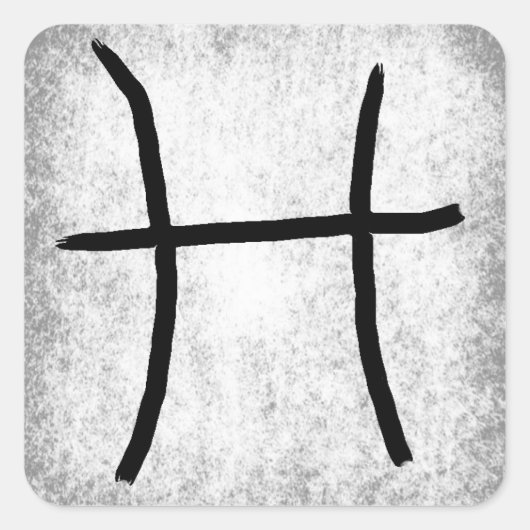 Pisces Horoscope Zodiac Astrological Sign Vierkante Sticker (Voorkant)
