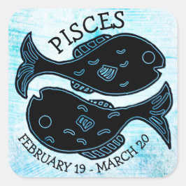 Pisces Horoscope Zodiac Astrological Sign Vierkante Sticker