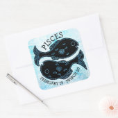 Pisces Horoscope Zodiac Astrological Sign Vierkante Sticker (Envelop)