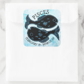 Pisces Horoscope Zodiac Astrological Sign Vierkante Sticker (Tas)