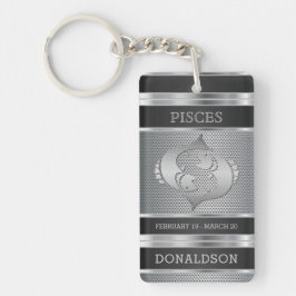 Pisces ♓ in Black en Silver Mesh Sleutelhanger