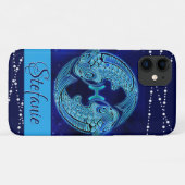 Pisces in Dark Blue Hoesje-Mate iPhone Case (Achterkant (horizontaal))