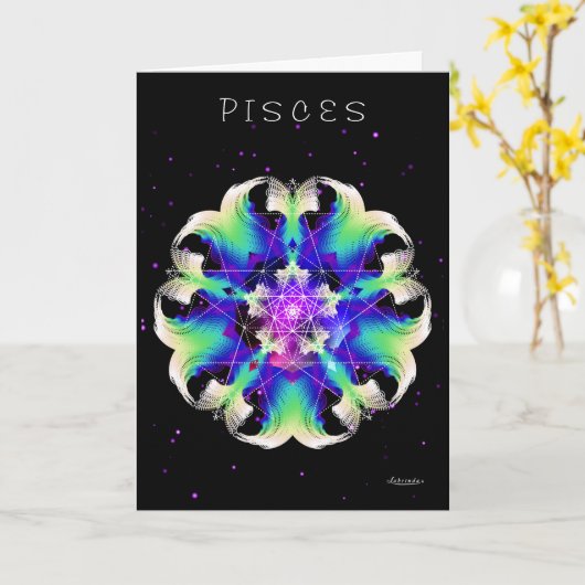 Pisces Kaart (Gele Bloem)