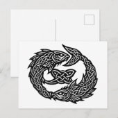 Pisces Keltisch Tweestroom‑Symbool | BurnsInHell I Briefkaart (Voorkant / Achterkant)
