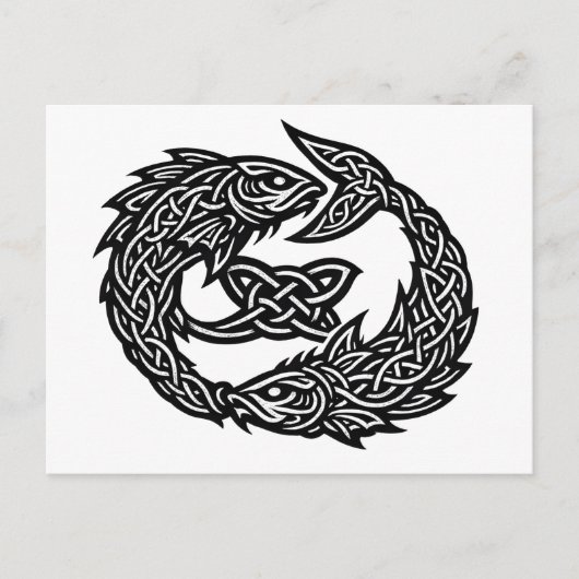 Pisces Keltisch Tweestroom‑Symbool | BurnsInHell I Briefkaart (Voorkant)