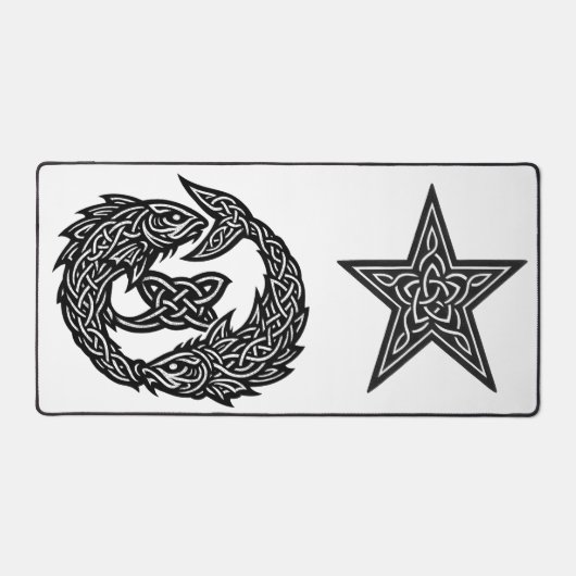 Pisces Keltisch Tweestroom‑Symbool | BurnsInHell I Bureaumat (Voorkant)