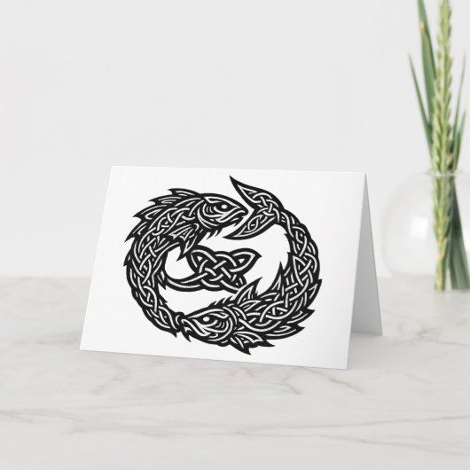 Pisces Keltisch Tweestroom‑Symbool | BurnsInHell I Kaart (Voorkant)