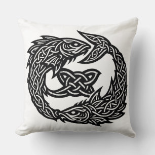 Pisces Keltisch Tweestroom‑Symbool   BurnsInHell I Kussen