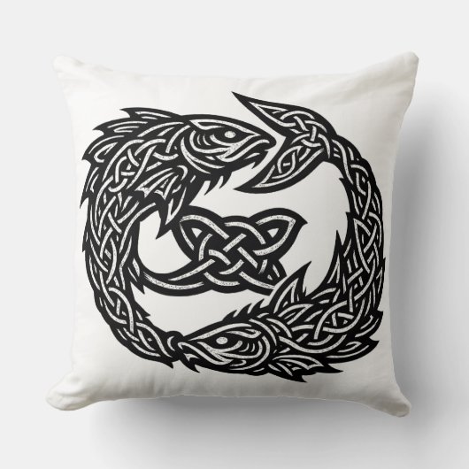 Pisces Keltisch Tweestroom‑Symbool | BurnsInHell I Kussen (Voorkant)
