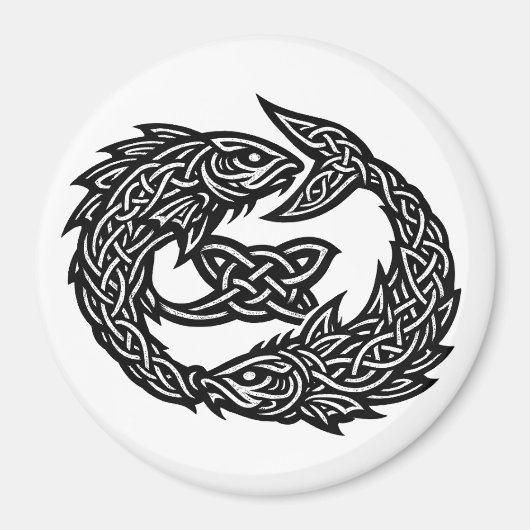 Pisces Keltisch Tweestroom‑Symbool | BurnsInHell I Magneet (Voorkant)