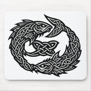 Pisces Keltisch Tweestroom‑Symbool   BurnsInHell I Muismat