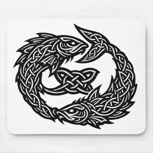 Pisces Keltisch Tweestroom‑Symbool | BurnsInHell I Muismat (Voorkant)