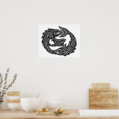 Pisces Keltisch Tweestroom‑Symbool | BurnsInHell I Poster (Keuken)