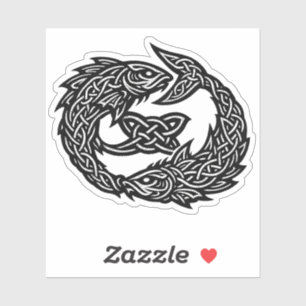 Pisces Keltisch Tweestroom‑Symbool   BurnsInHell I Sticker