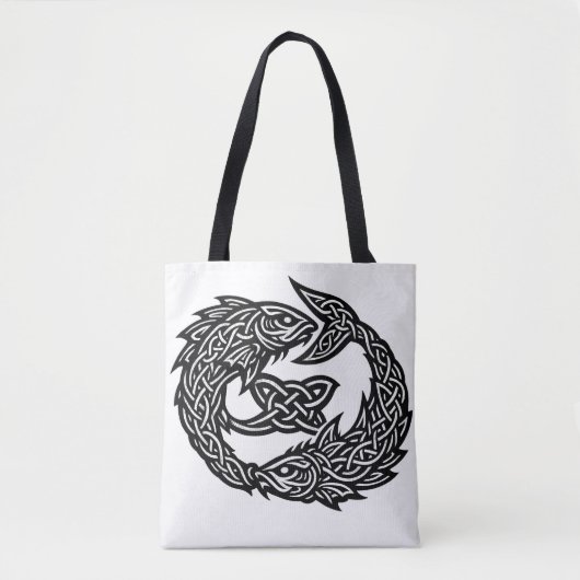 Pisces Keltisch Tweestroom‑Symbool | BurnsInHell I Tote Bag (Voorkant)