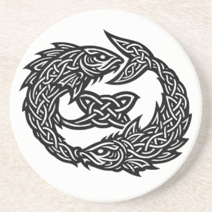 Pisces Keltisch Tweestroom‑Symbool   BurnsInHell I Zandsteen Onderzetter