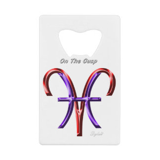 Pisces komt voor op het schema van de atoombiologi creditkaart flessenopener