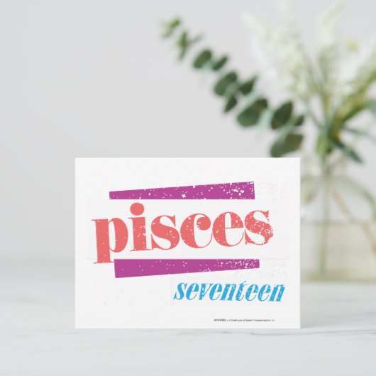 Pisces LtRoze Briefkaart (Staand voorkant)