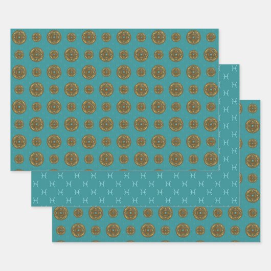 Pisces Mandala Inpakpapier Set Vel (Set)