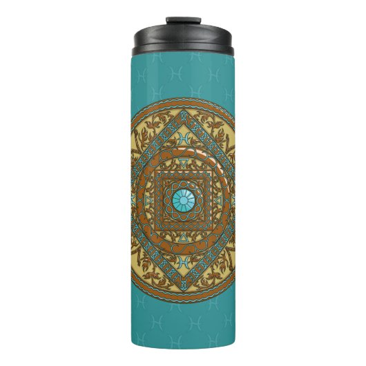 Pisces Mandala Thermal Tumbler Thermosbeker (Voorkant)