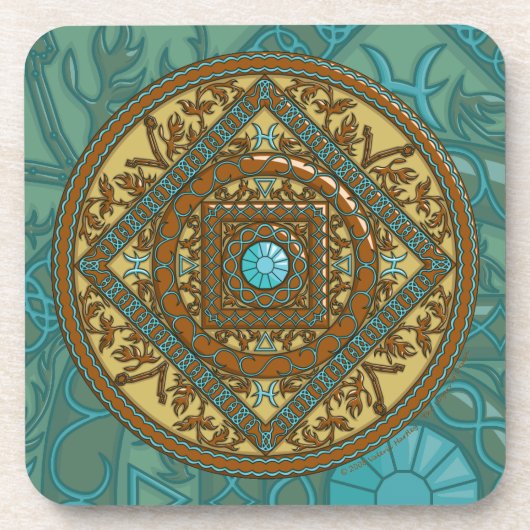 Pisces Mandala Vierkante Onderzetter (Voorkant)