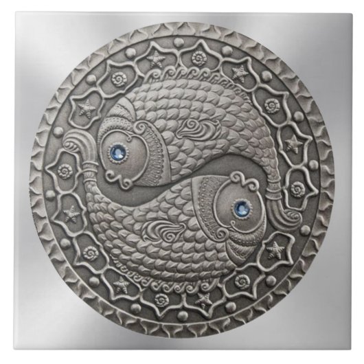 Pisces Medallion Tegeltje (Voorkant)