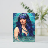 Pisces Mermaid Queen Original Fantasy art Briefkaart (Staand voorkant)