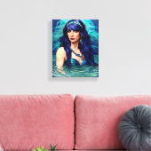 Pisces Mermaid Queen Original Fantasy art Canvas Afdruk (Insitu (Woonkamer))