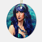 Pisces Mermaid Queen Original Fantasy art Keramisch Ornament (Links)