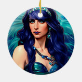 Pisces Mermaid Queen Original Fantasy art Keramisch Ornament (Achterkant)