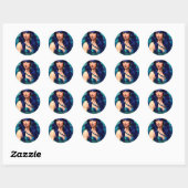 Pisces Mermaid Queen Original Fantasy art Ronde Sticker (Vel)