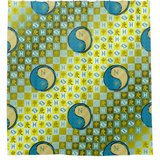 Pisces & Metal Monkey Douchegordijn (Voorkant)