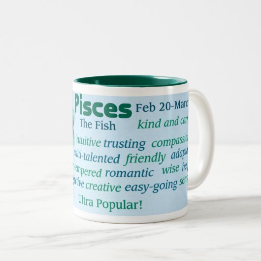 Pisces-Mok Tweekleurige Koffiemok (Voorkant rechts)