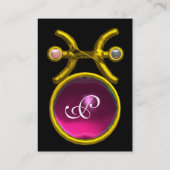 PISCES MONOGRAM Pearl Amethyst geel roze paars Visitekaartje (Achterkant)